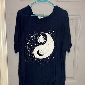 Black Yin Yang Graphic T-Shirt